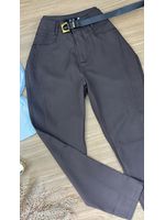 Calça Alfaiataria com Cinto Marrom