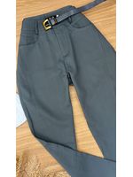Calça Alfaiataria com Cinto Cinza