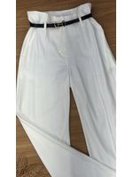 Calça Wide Leg Alfaiataria Off White