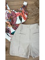 Short Alfaiataria Bege
