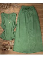 Conjunto Saia Midi Verde 