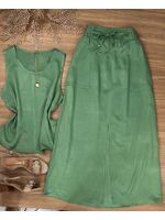 Conjunto Saia Midi Verde 