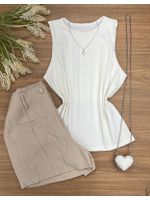 Blusa Canelada Regata Branca