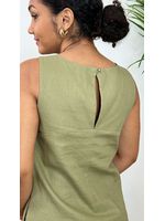 Vestido Linho Midi Verde 