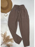 Calça Jogger Tencel Bege Escuro