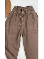 Calça Jogger Tencel Bege Escuro
