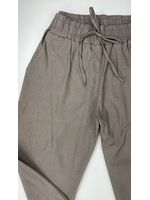 Calça Reta Em Linho Cinza 