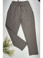 Calça Reta Em Linho Cinza 