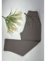 Calça Reta Em Linho Cinza 