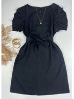 Vestido Curto Linho Preto 