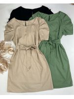 Vestido Curto Linho Bege