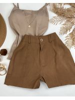 Short Alfaiataria Marrante Bege