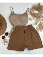 Short Alfaiataria Marrante Bege