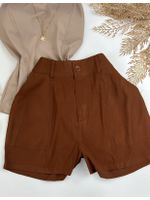 Short Alfaiataria Marrante Marrom