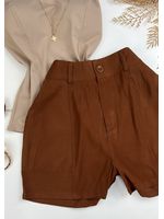 Short Alfaiataria Marrante Marrom