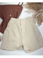 Short Alfaiataria Marrante Bege Claro