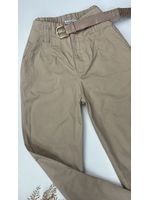 Calça Cenoura Bege com Cinto