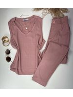 Conjunto Viscolinho com Elastano Rosé