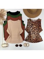 Blusa Canelada Max Croped Regata Verde