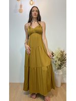 Vestido Midi Sarjado Caramelo