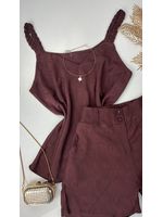 Conjunto Alça Trançada Marrom