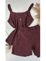 Conjunto Alça Trançada Marrom