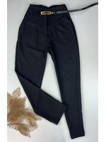 Calça Inspiração Zara Alfaiataria com Cinto Preta