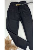 Calça Inspiração Zara Alfaiataria com Cinto Preta