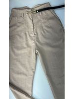 Calça Inspiração Zara Alfaiataria com Cinto Bege