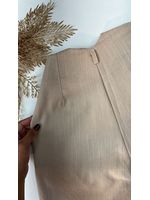 Calça Inspiração Zara Alfaiataria com Cinto Bege