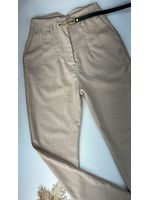 Calça Inspiração Zara Alfaiataria com Cinto Bege
