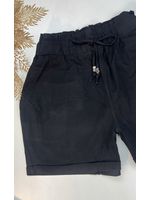 Short Sarja Cenoura Sininho Preto Sem Botões 