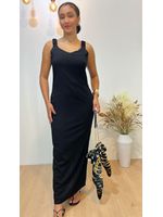 Vestido Viscolinho Longo Preto