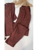 Conjunto Viscolinho com Elastano Marrom