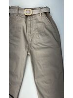 Calça Cenoura Cinza com Cinto de Elástico 