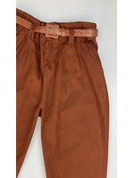 Calça Cenoura Com Cinto Encapado Terra Cota