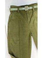 Calça Cenoura Com Cinto Encapado Verde