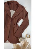 Blazer Alongado Alfaiataria Marrom