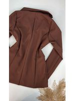 Blazer Alongado Alfaiataria Marrom