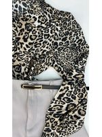 Camisa Animal Print Cinza
