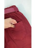 Calça Cenoura MOM Com Cinto Cereja 