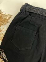 Calça Sarja Flare Com Cinto Preta 