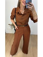 Conjunto Wide Leg Alfaiataria e Camisa 