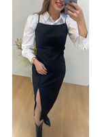Vestido Mid Linho Preto