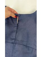 Vestido Curto Linho Azul Marinho