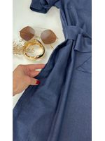 Vestido Curto Linho Azul Marinho