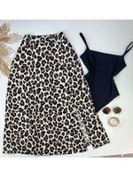 Saia Midi Animal print de Viscolinho