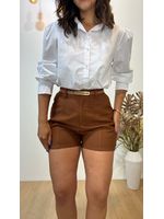 Camisa Tricoline Branca com Elastano