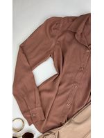 Camisa Viscose Manga Bufante Bege 