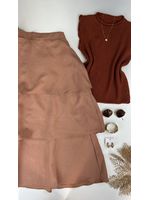 Saia Midi Camadas Nude
